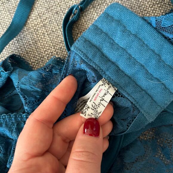 Free People Intimately Sorento Demi Longline Bra Teal Lace Underwire Size 36DD - Picture 5 of 7